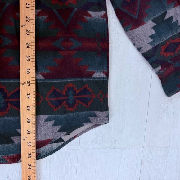 Cabelas Chamois Flannel Button Shirt Men 3XL Tall Southwestern Aztec Long Sleeve - Picture 13 of 14
